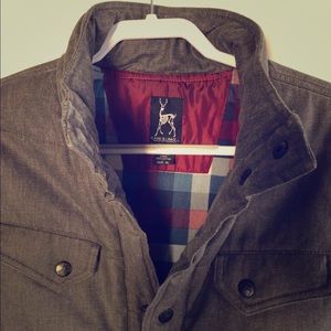 Kane & Unke Vest sz: XL/ washed Grey/ plaid lining